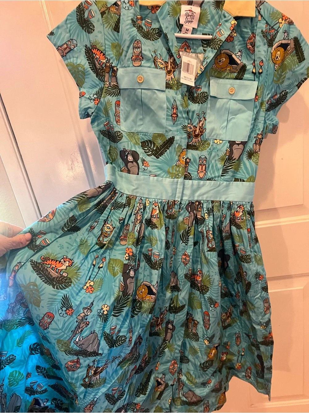Disney Turquoise Jungle Cruise Print Shirt Dress - Picture 2 of 3
